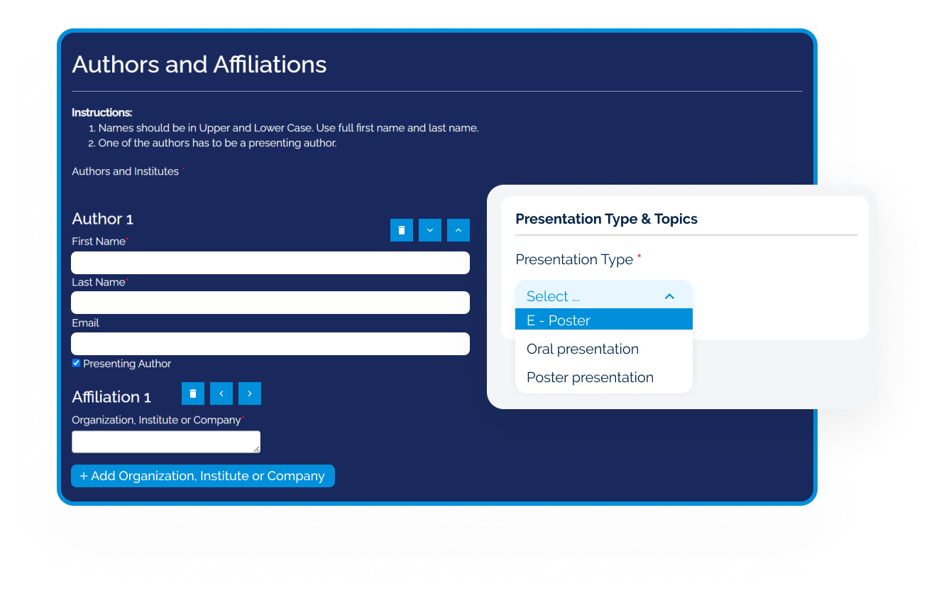 Session submit form