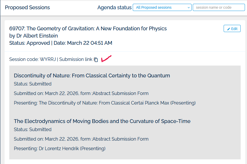 Session details and linked abstracts